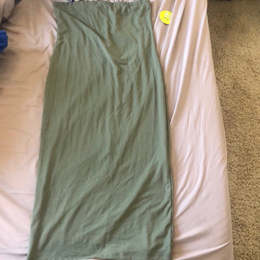 Olive green body-con dress